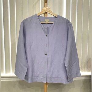 Sigrid Olsen Sport Women Linen Crewneck Blouse Medium
